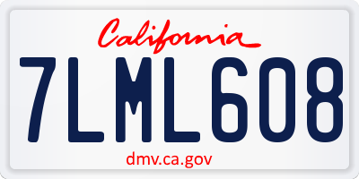 CA license plate 7LML608