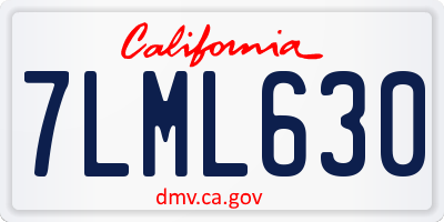CA license plate 7LML630