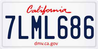CA license plate 7LML686