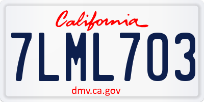 CA license plate 7LML703