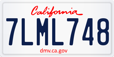 CA license plate 7LML748