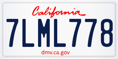 CA license plate 7LML778