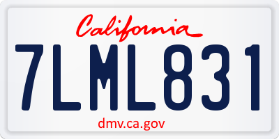 CA license plate 7LML831