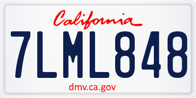 CA license plate 7LML848
