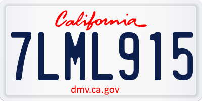 CA license plate 7LML915