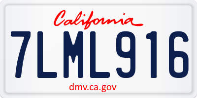 CA license plate 7LML916