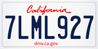 CA license plate 7LML927