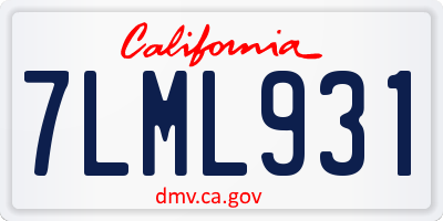 CA license plate 7LML931