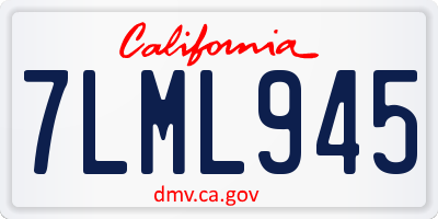 CA license plate 7LML945