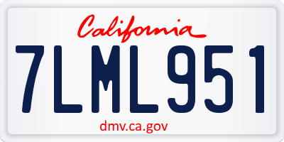 CA license plate 7LML951