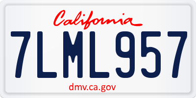 CA license plate 7LML957