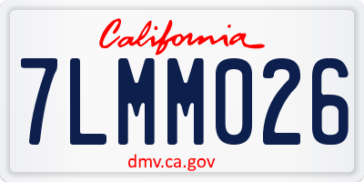 CA license plate 7LMM026