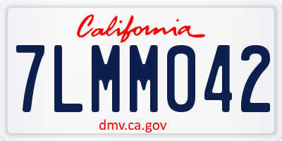 CA license plate 7LMM042