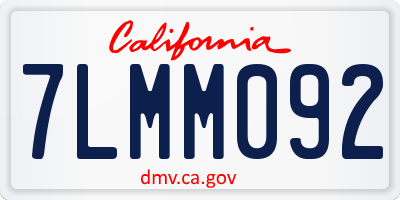 CA license plate 7LMM092