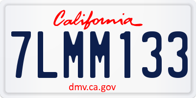 CA license plate 7LMM133