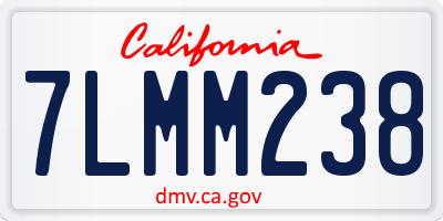 CA license plate 7LMM238