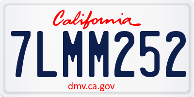 CA license plate 7LMM252