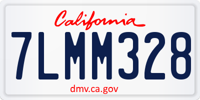 CA license plate 7LMM328