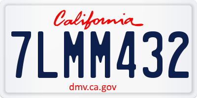 CA license plate 7LMM432