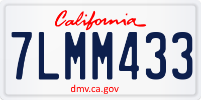 CA license plate 7LMM433