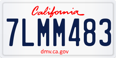 CA license plate 7LMM483