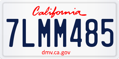 CA license plate 7LMM485