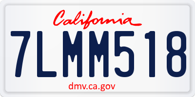 CA license plate 7LMM518