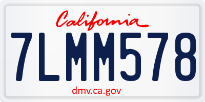 CA license plate 7LMM578