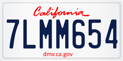 CA license plate 7LMM654