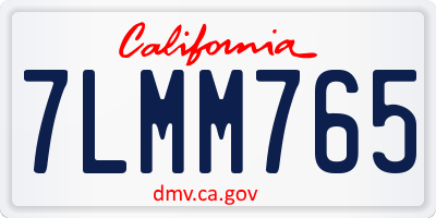 CA license plate 7LMM765