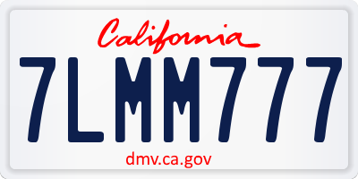 CA license plate 7LMM777