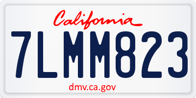 CA license plate 7LMM823