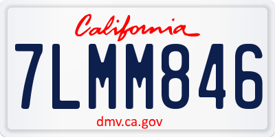 CA license plate 7LMM846