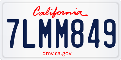 CA license plate 7LMM849