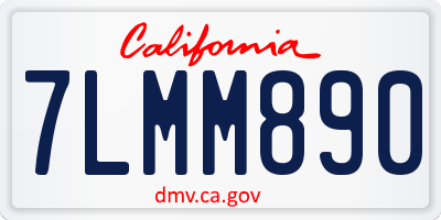 CA license plate 7LMM890