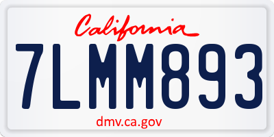 CA license plate 7LMM893