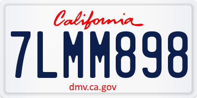 CA license plate 7LMM898