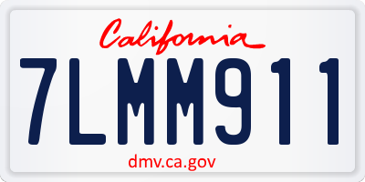 CA license plate 7LMM911