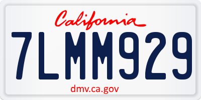 CA license plate 7LMM929