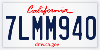 CA license plate 7LMM940
