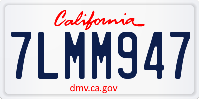 CA license plate 7LMM947