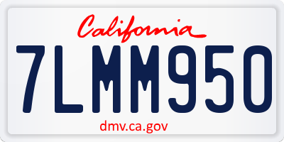 CA license plate 7LMM950