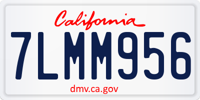 CA license plate 7LMM956