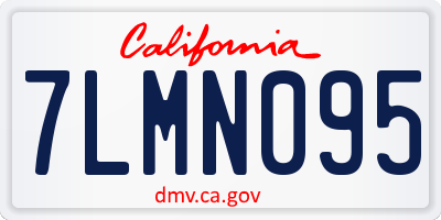 CA license plate 7LMN095