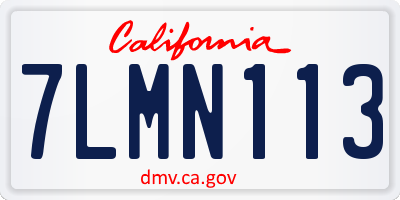 CA license plate 7LMN113