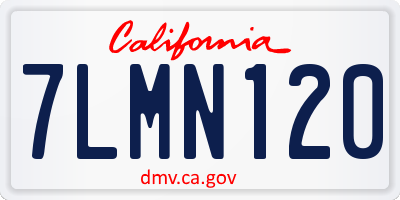CA license plate 7LMN120