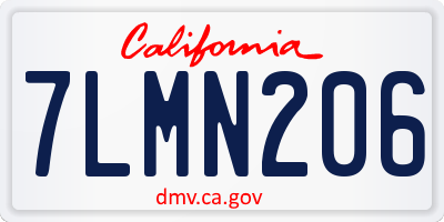 CA license plate 7LMN206