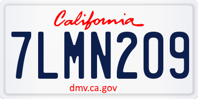 CA license plate 7LMN209