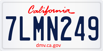 CA license plate 7LMN249