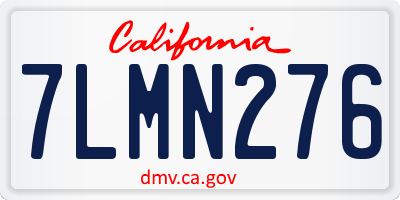 CA license plate 7LMN276